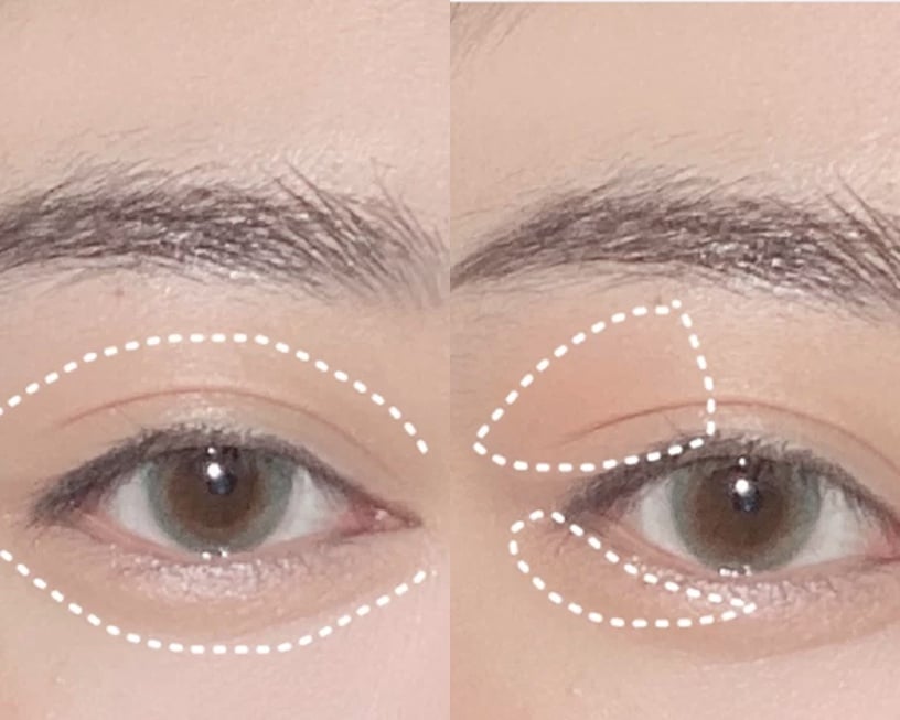 自然大眼妝教學STEP 1:眼皮打底+眼窩加深