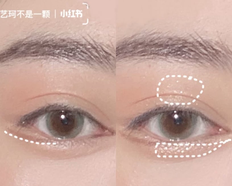 自然大眼妝教學STEP 2:眼瞼下至+眼中、臥蠶打亮