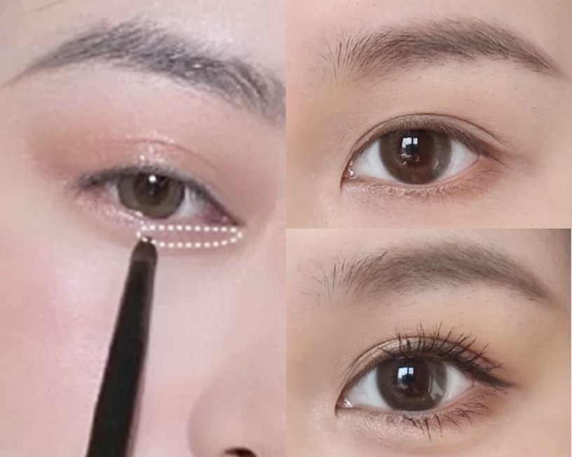 自然大眼妝教學STEP 4:下眼瞼眼頭打亮