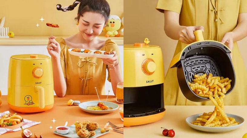 最萌氣炸鍋登場!LINE FRIENDS「熊大氣炸鍋」太可愛,不沾塗層、雙旋鈕超適合新手