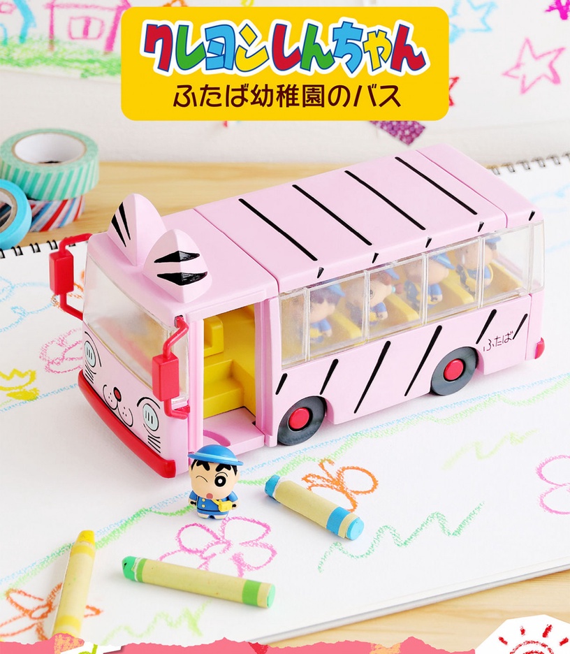 蠟筆小新「雙葉幼稚園校車」實體化!粉紅貓咪造型+小新公仔,還有超萌「小白狗屋」~