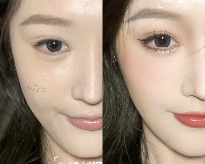 減齡妝畫法STEP 2:打亮修容位置上移