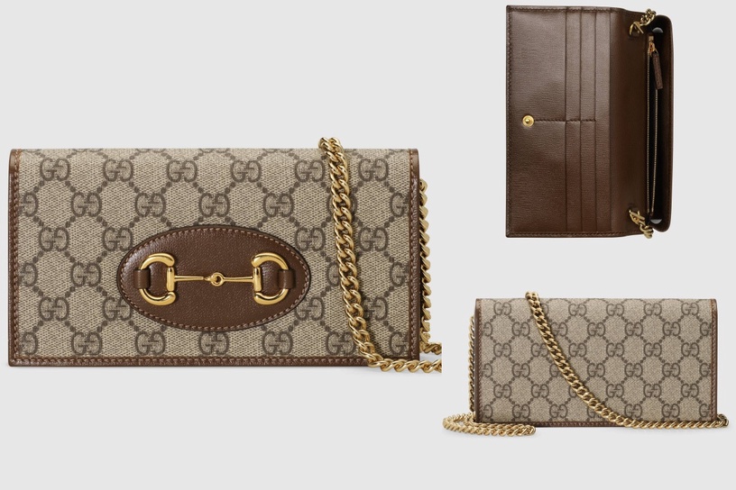 GUCCI 1955馬銜扣鏈帶銀包,HK$.7950(約NT.29838)