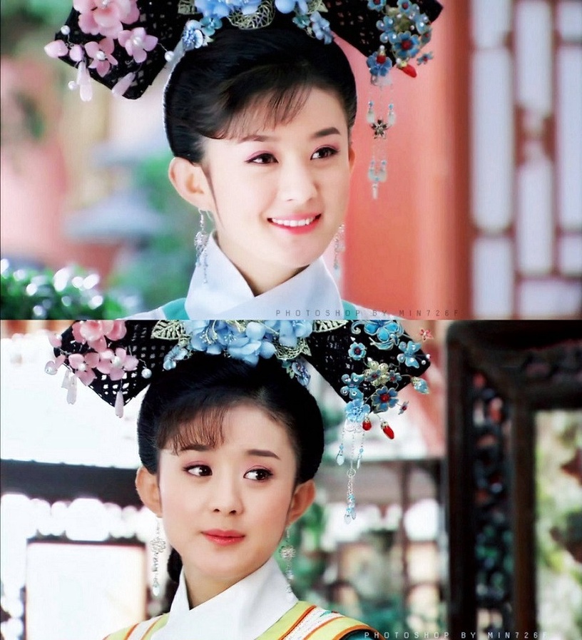 頂流小花的清宮劇造型3:趙麗穎 飾演《新還珠格格》晴兒
