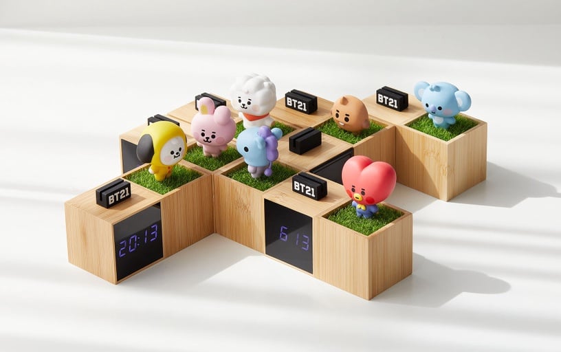 「BT21數位時鐘」可愛登場!超質感木質底座+超萌BT21公仔,還能顯示日期及溫度~