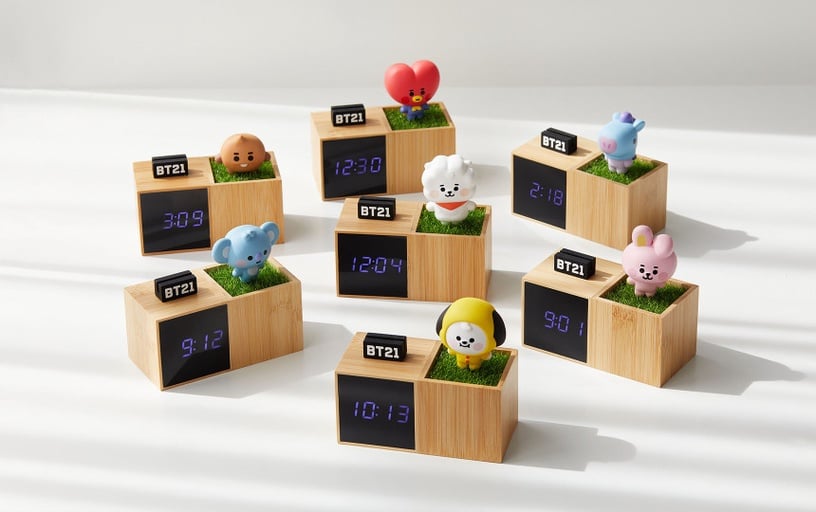 「BT21數位時鐘」可愛登場!超質感木質底座+超萌BT21公仔,還能顯示日期及溫度~