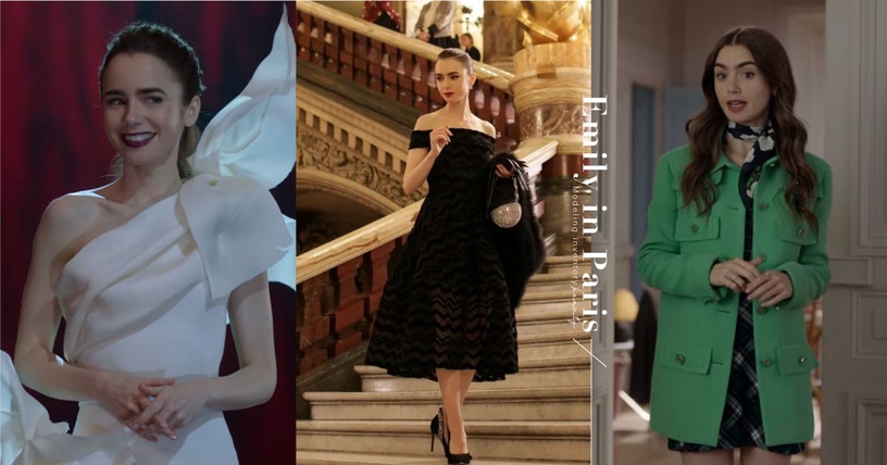 《艾蜜莉在巴黎》莉莉柯林斯10套熱議造型！赫小洋裝不是最紅，這套竟被說像「五斗櫃」
