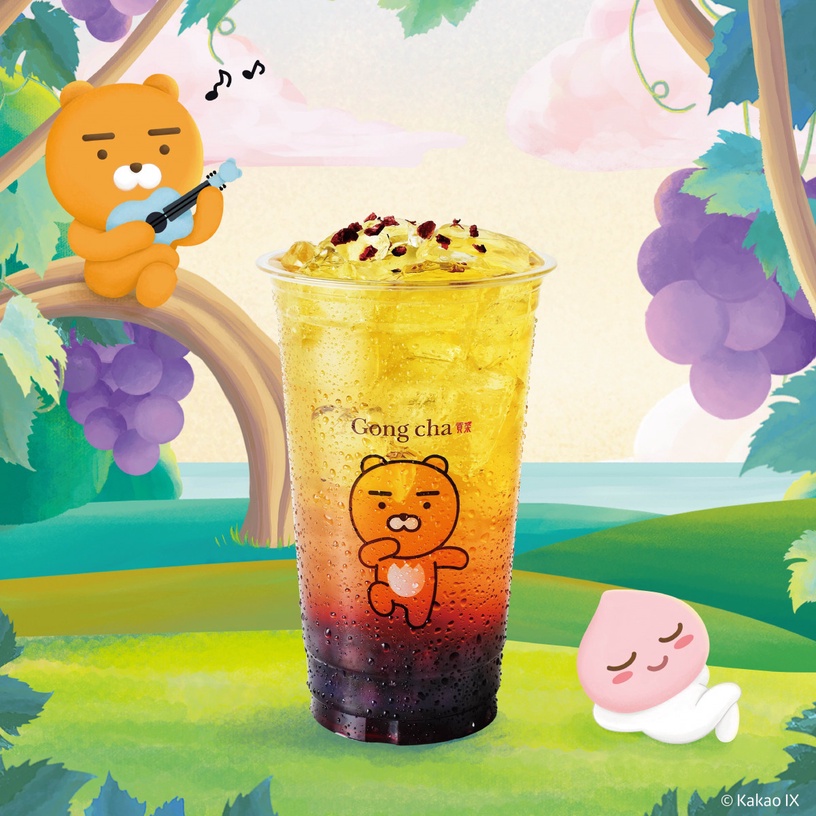 貢茶推出「葡萄珍珠」系列飲品,加碼 KAKAO FRIENDS聯名新周邊,萊恩粉絲必收藏!