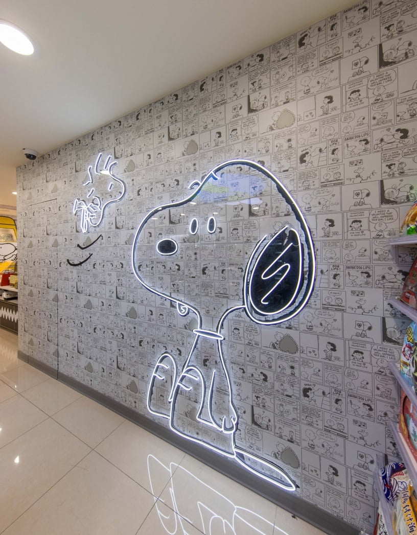 7-11「SNOOPY史努比聯名店」彩虹牆面和史努比的紅色狗屋必拍