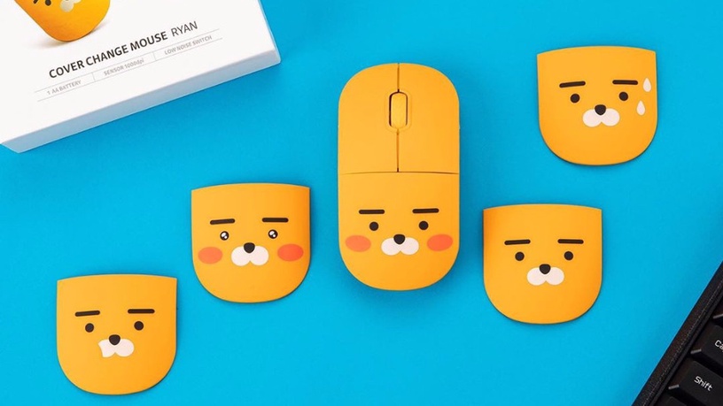 Kakao Friends「萊恩變臉滑鼠」可愛爆表!可拆卸式設計,五種表情自由更換!