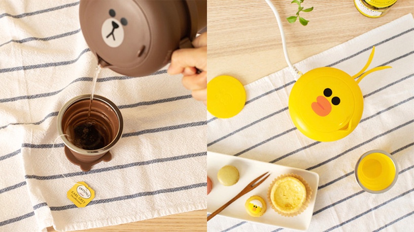 LineFriends「熊大/莎莉折疊式熱水壺」64,900韓元(約NT$1,670)