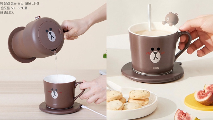LineFriends「熊大/莎莉折疊式熱水壺」64,900韓元(約NT$1,670)