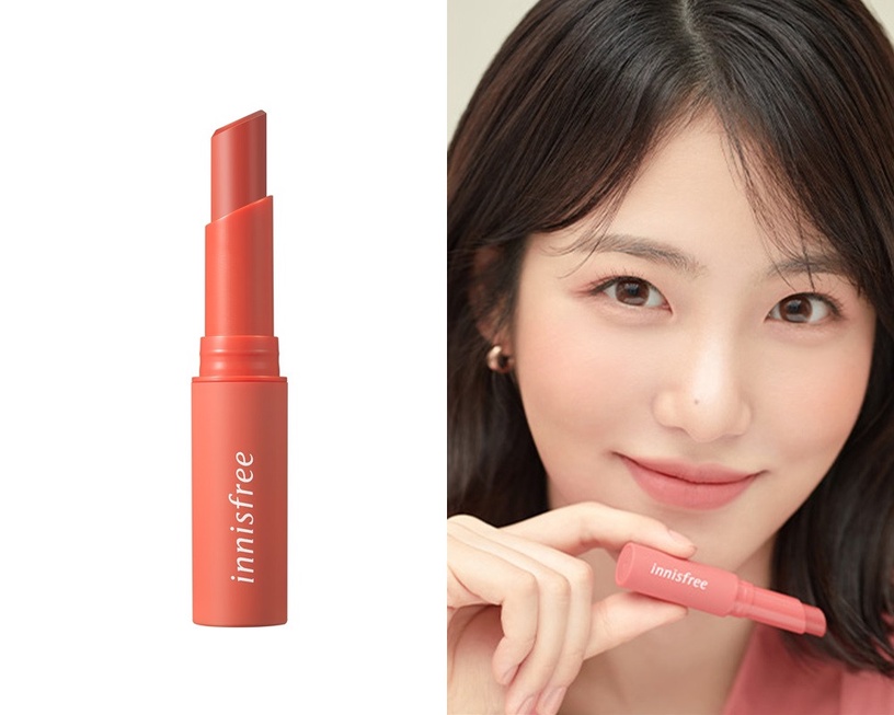 韓星同款唇膏4:innisfree 花漾綿蜜染唇膏(#6 肉桂柔霧),NT.420