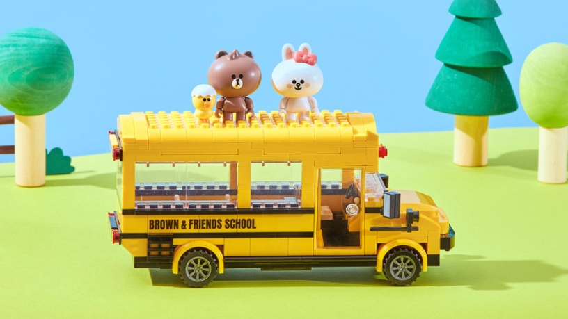 LINE FRIENDS「校車積木組」登場!打造專屬黃色校車,和寶寶熊大一起上學去