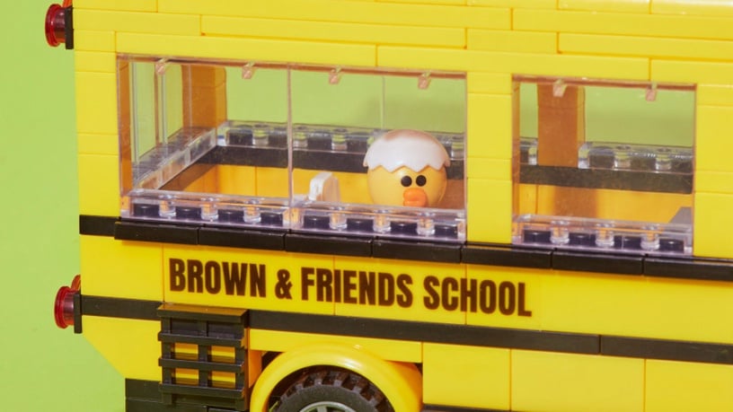 LINE FRIENDS「校車積木組」登場!打造專屬黃色校車,和寶寶熊大一起上學去
