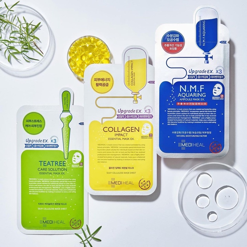 2020 OLIVE YOUNG年度面膜TOP1:MEDIHEAL 茶樹舒緩護理保濕導入精華面膜,3片/NT279