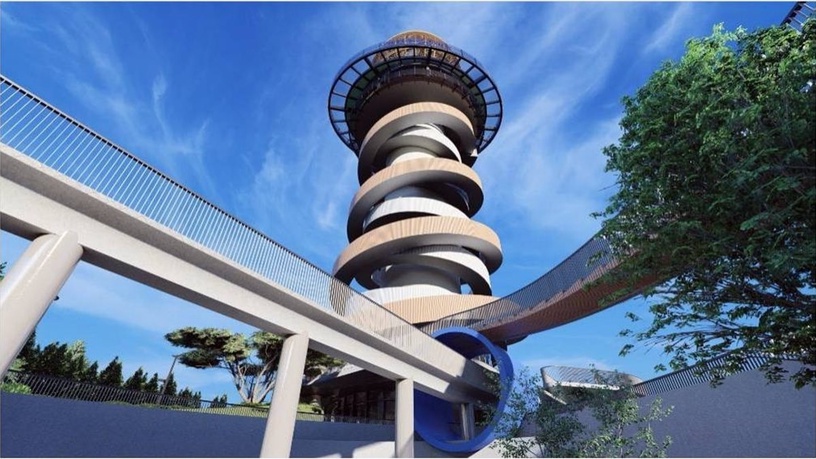 南投新景點再+1!南投「天空之星」景觀塔,雙螺旋階梯+巨大光球,還可眺望360度美景!