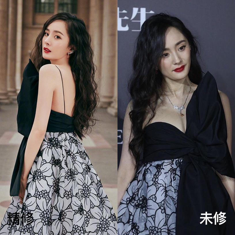 女星紅毯造型精修vs未修1:楊冪