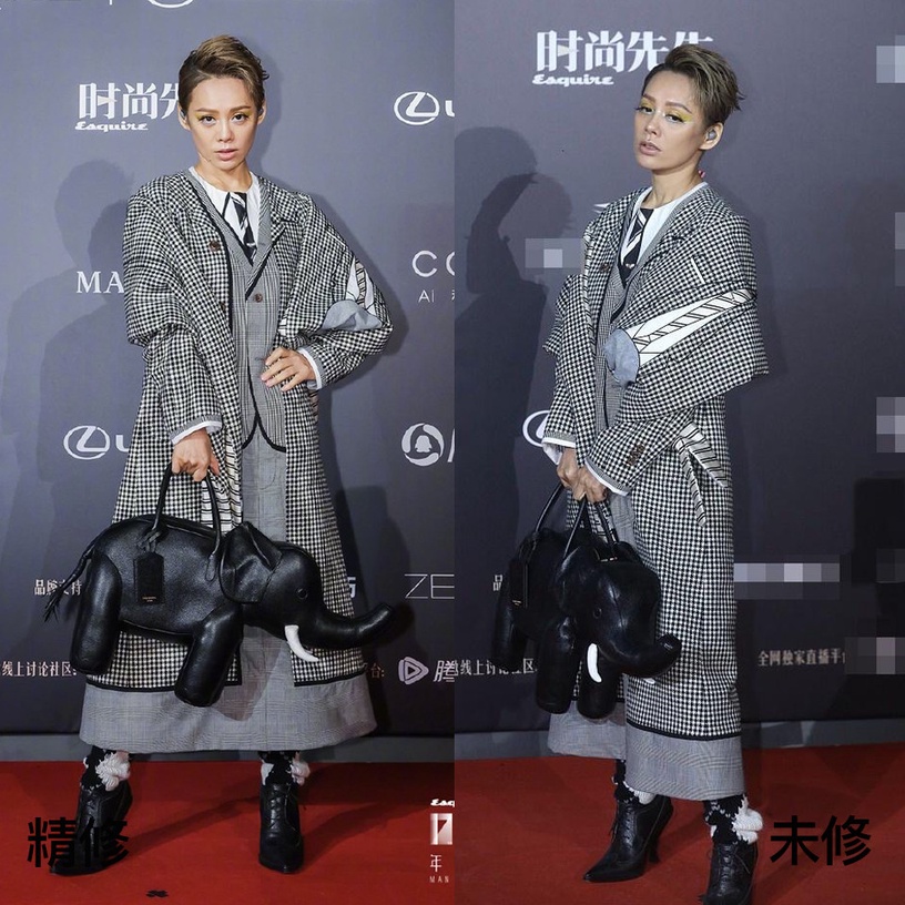 女星紅毯造型精修vs未修4:寧靜