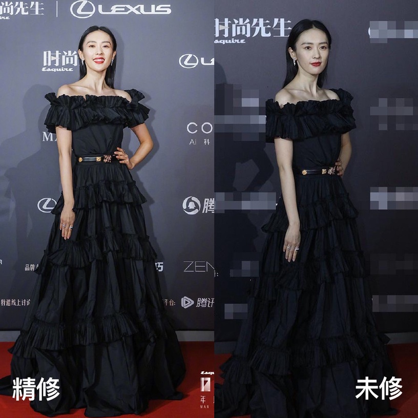 女星紅毯造型精修vs未修8:童瑤