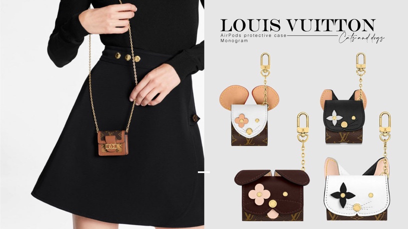 Louis Vuitton「貓咪AirPods保護套」,63,000日圓(約NT 17,2000)