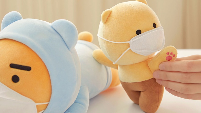 KAKAO FRIENDS「口罩萊恩與春植」登場!萊恩、寵物貓春植宅在家,陪你一起居家防疫