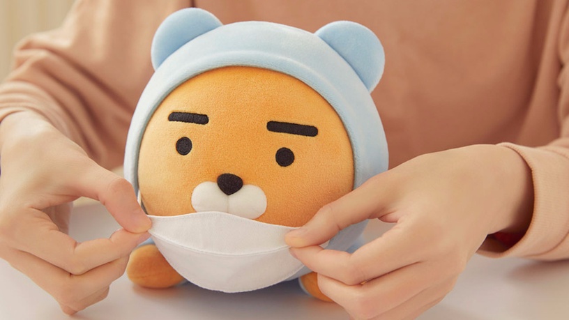 KAKAO FRIENDS「口罩萊恩與春植」登場!萊恩、寵物貓春植宅在家,陪你一起居家防疫