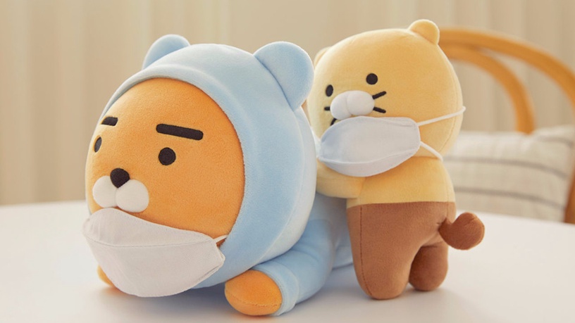 KAKAO FRIENDS「口罩萊恩與春植」登場!萊恩、寵物貓春植宅在家,陪你一起居家防疫