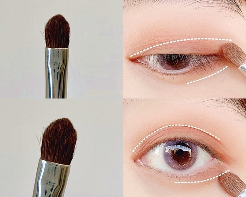 扁平眼影刷、重點眼影刷 使用技巧:畫出柔和的眼線效果