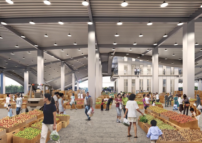 全台最美市場在台南!台南「新化果菜市場」波浪屋頂+梯田式設計,買菜也能超Chill~
