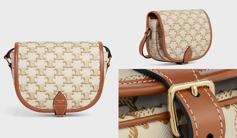 CELINE TRIOMPHE CANVAS白色帆布系列小型直式托特包,NT$44,500