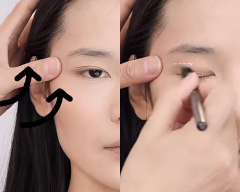 腫泡眼、內雙單眼皮必看!彩妝師超簡單「消腫不髒」眼妝畫法,眼影塗抹方向是重點