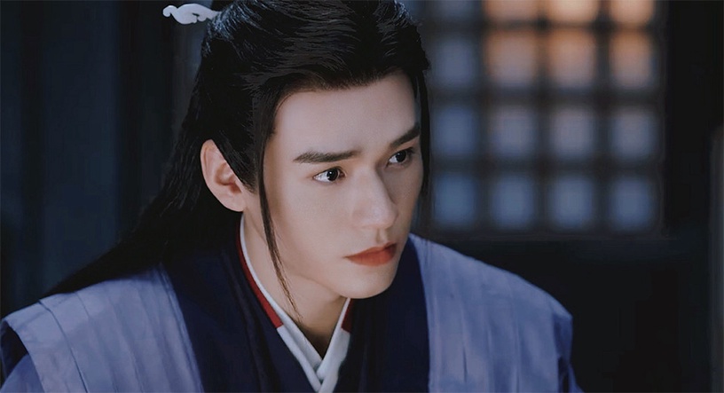 古裝劇《山河令》溫客行造型7:香芋紫色大襟長袍