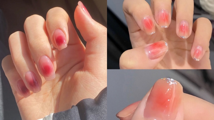 日系小腮紅美甲範本!粉色指尖散發白裡透紅感,根本是仙女姊姊御用款