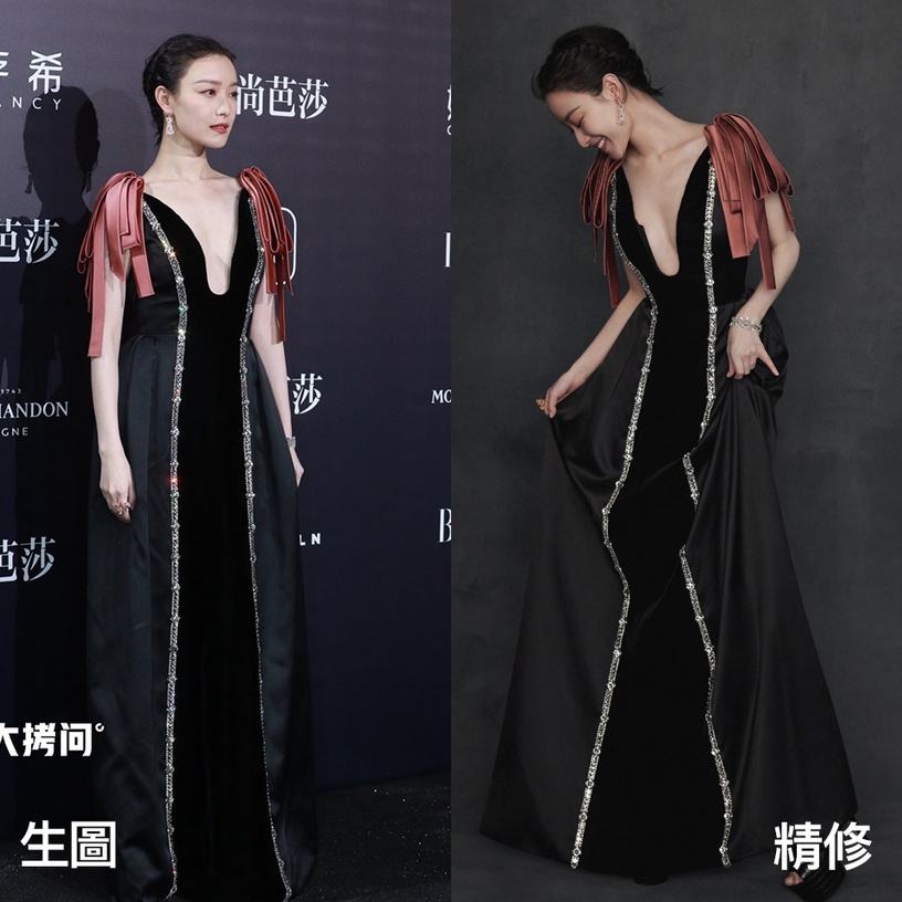 女星紅毯造型生圖vs精修4:倪妮