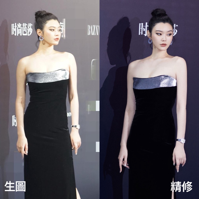 女星紅毯造型生圖vs精修7:奚夢瑤