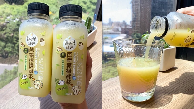 純在果汁7-11上架!好市多超夯的「純在芭樂檸檬綠茶」在7-11也能買到小罐裝