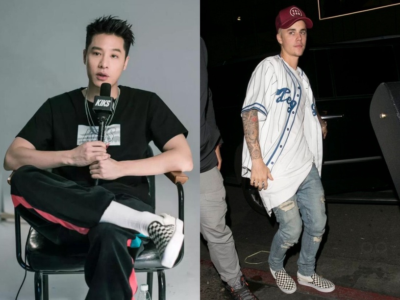 女星同款白鞋3:楊冪 / VANS 棋盤格懶人鞋