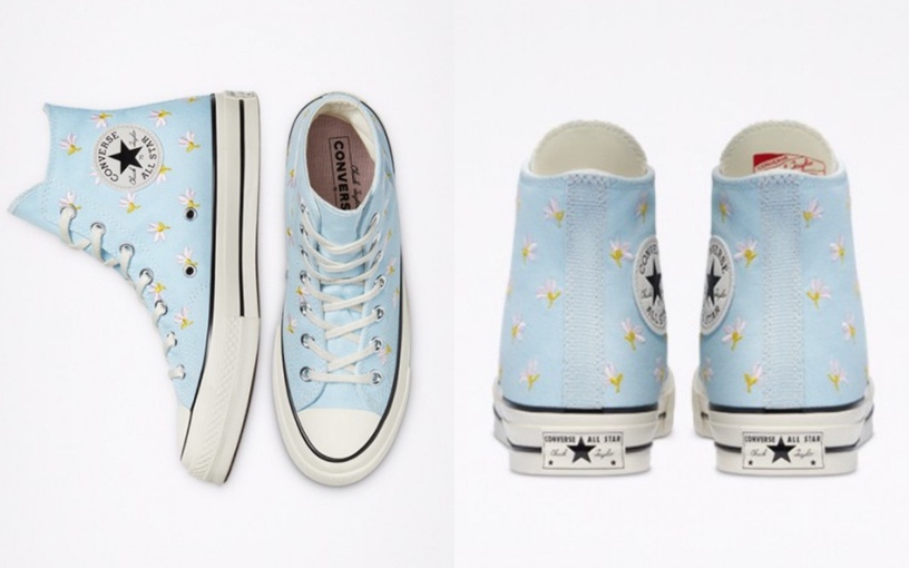 2021春夏Converse「刺繡花卉系列」:立體刺繡山茶花朵仙女鞋,售價NT.2,980