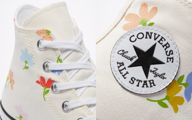 2021春夏Converse「刺繡花卉系列」:立體刺繡山茶花朵仙女鞋,售價NT.2,980