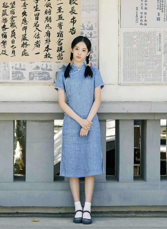 陸劇女星「民國風麻花辮造型」2:周也