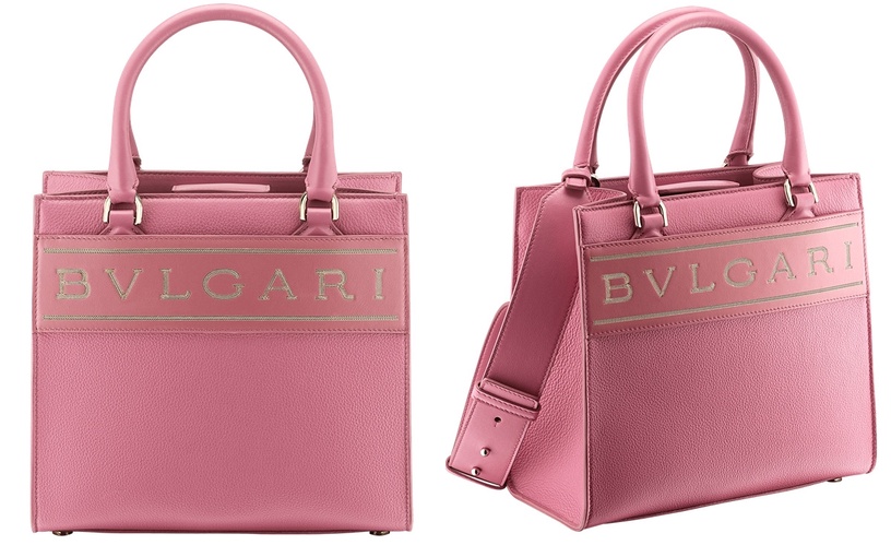2021話題「精品迷你托特包」推薦 1:BVLGARI 寶格麗 薔薇石英粉色小牛皮托特包,NT69,900