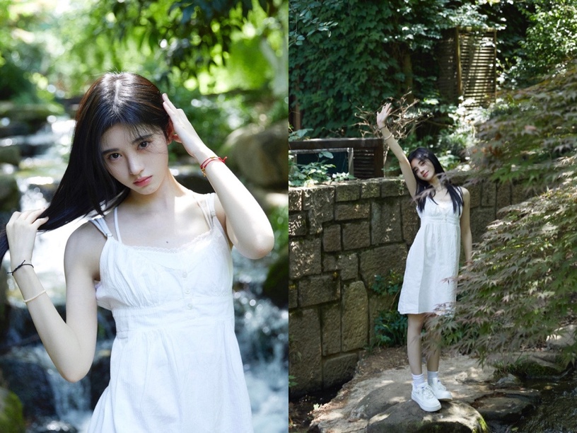 鞠婧禕/夏日白洋裝造型