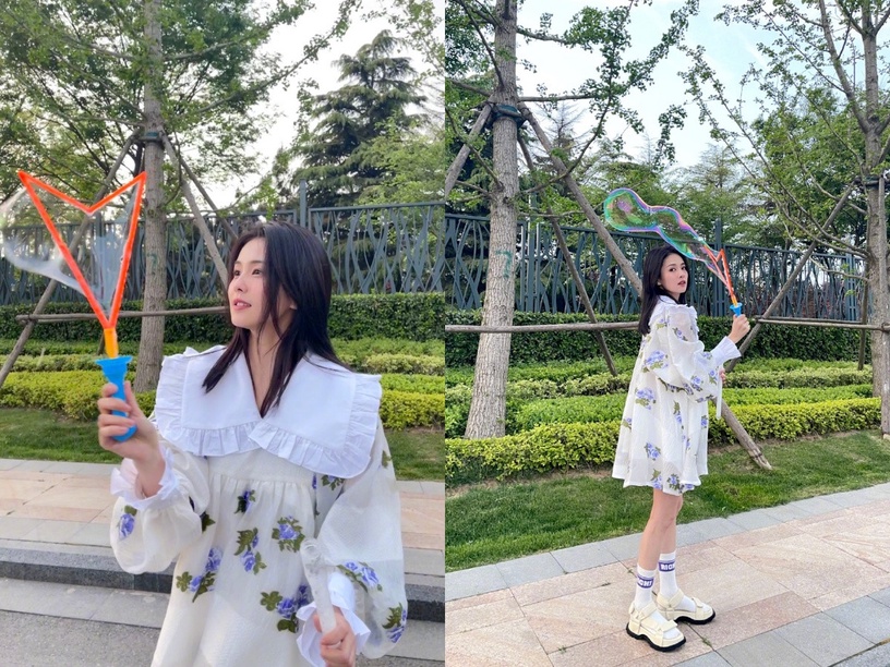 白鹿/夏日白洋裝造型