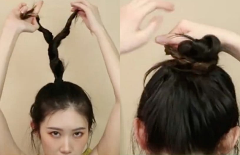 稀疏髮包包頭、丸子頭綁法教學!分成兩束是關鍵,綁出大顆蓬鬆包包頭、不鬆垮變形