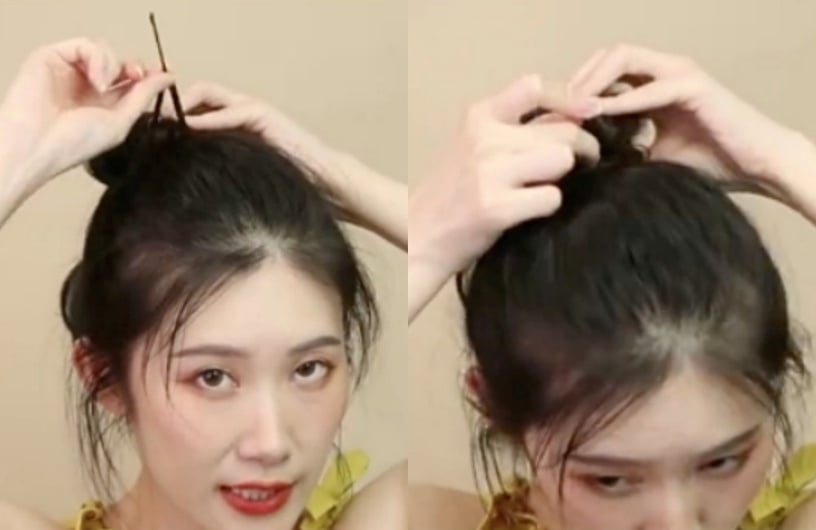 稀疏髮包包頭、丸子頭綁法教學!分成兩束是關鍵,綁出大顆蓬鬆包包頭、不鬆垮變形