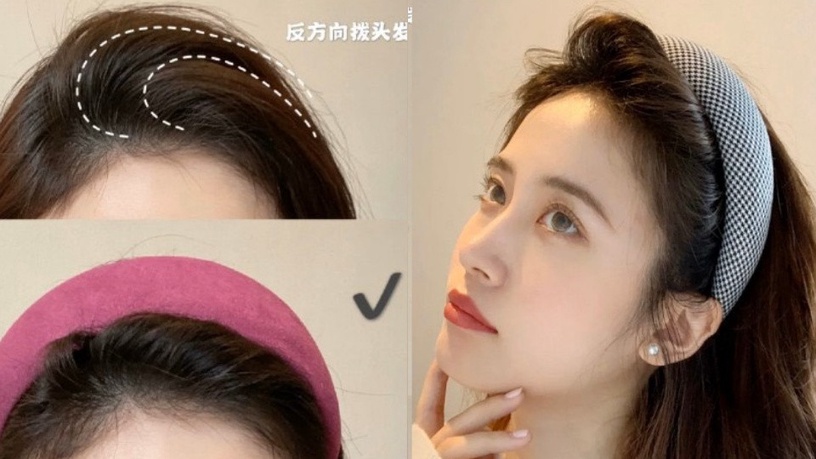 今年夏天韓妞都在戴的「小臉髮箍」,2個髮箍戴法小技巧,戴起來造型更加分!