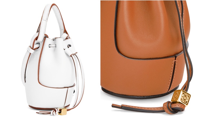 LOEWE Balloon nano黃色納帕小牛皮 索繩水桶包$45,000