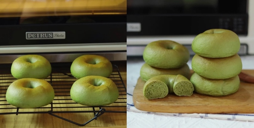 抹茶甜點食譜5:抹茶貝果