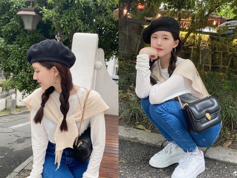 牛仔褲私服穿搭4:趙露思